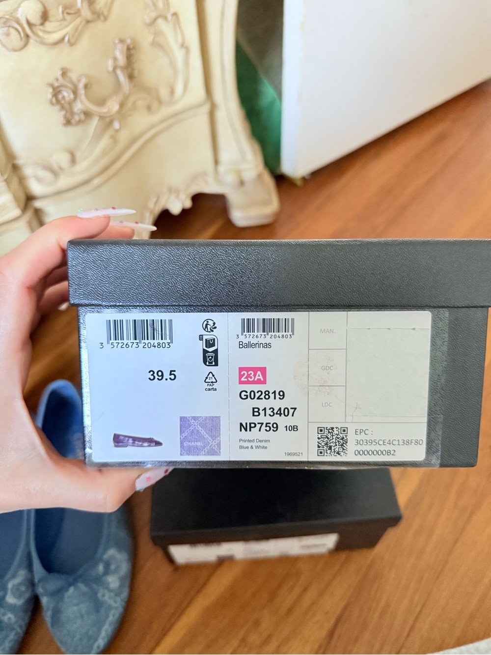 Chanel Blue Denim Ballet Flats 39.5 - Picture 4 of 7